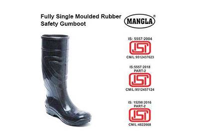 PVC Mangla Industries Safety Gumboot with Red Sole